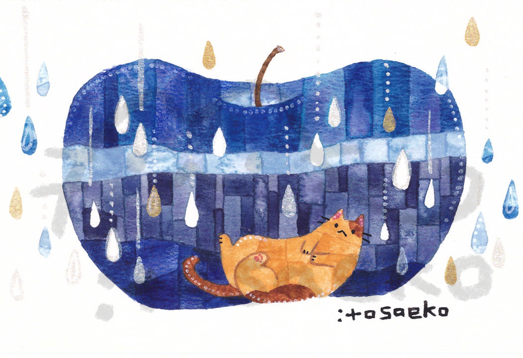 saeko_ie's tweet photo. 【Creema】絵画「林檎とネコ」シリーズ青系 https://t.co/tq8CjjnR8w https://t.co/RCkViKUnbi