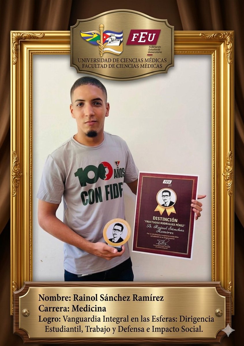 erick_corcoles's tweet photo. 📌 Resultados del Proceso de Selección de Vanguardias Integrales de la @FCM_Manzanillo

🏅 Vanguardia Integral en las esferas de Impacto Social, Dirigencia Estudiantil, Trabajo y Defensa:
Raynol Sánchez Ramírez, estudiante de la carrera de Medicina. https://t.co/4W6aqISoLb