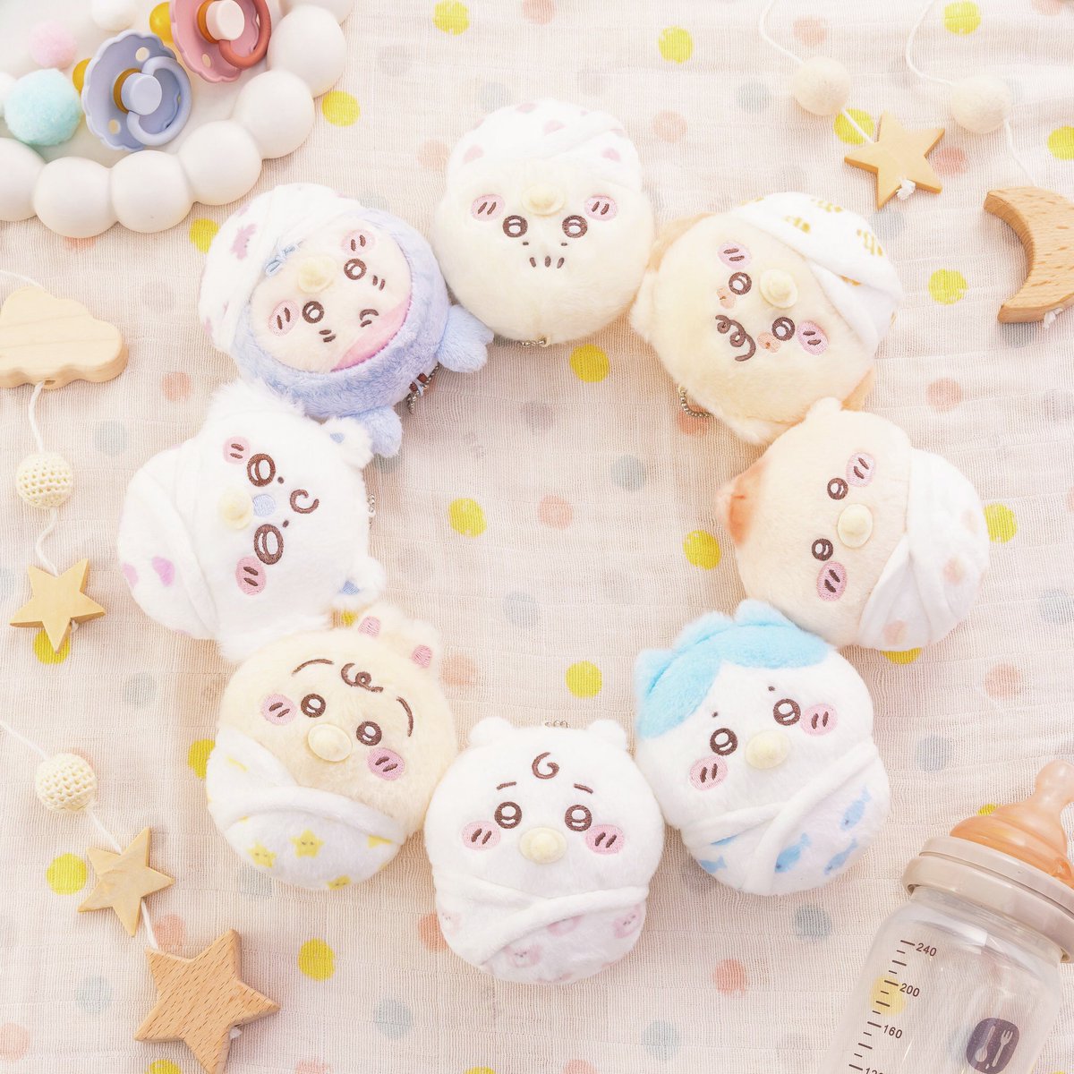 やわふわ 新生児🐏／ E賞は んむんむ おしゃぶり ぷち おくるみ