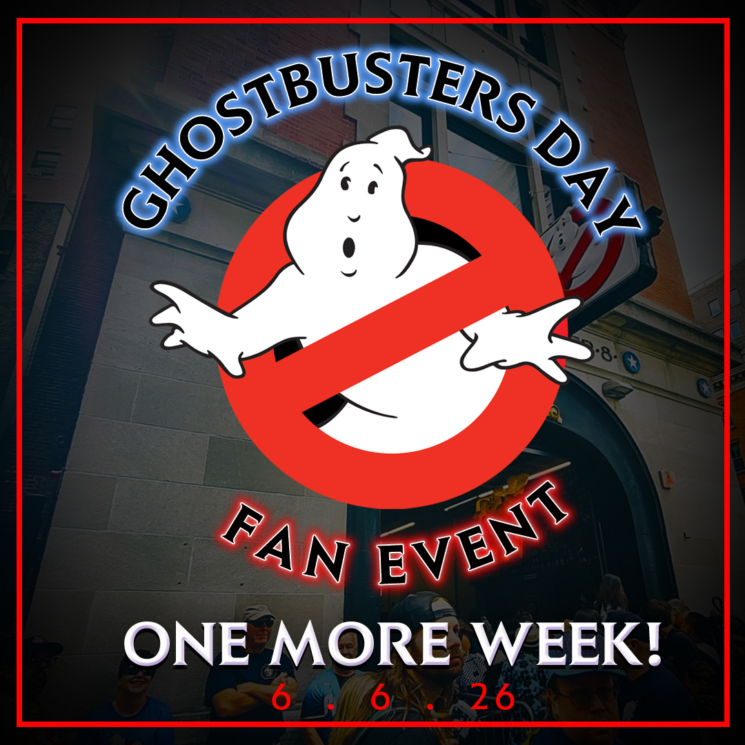 ReportAllGh0sts's tweet photo. ONE MORE WEEK!

The Ghostbusters Day Fan celebration and charity event is almost here!

We'll see you at the firehouse!

#ghostbusters #ghostbustersday #ghostbustersgiveback #slimer #spirit #staypuft #ecto #80smovies #retrovibes #spookyvibes #danaykroyd #billmurray https://t.co/BV5GhZdGPl