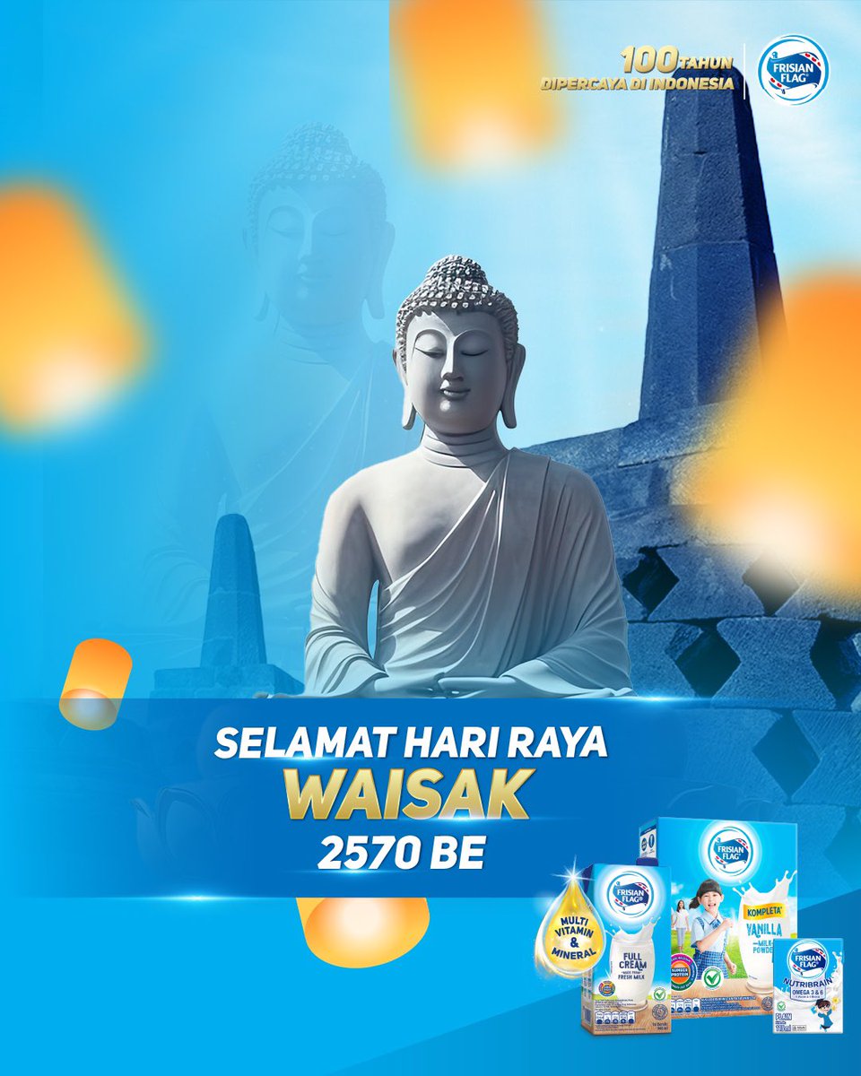 FrisianFlagID's tweet photo. Selamat Hari Raya Waisak 2570 BE

Momentum suci ini menjadi pengingat untuk merenungkan ajaran cinta kasih, kedamaian, dan kebijaksanaan Sang Buddha. Semoga kasih sayang &amp; welas kasih selalu mengiringi langkah untuk terus memberikan yang terbaik demi Indonesia yang lebih sehat. https://t.co/8QVAIrvagG