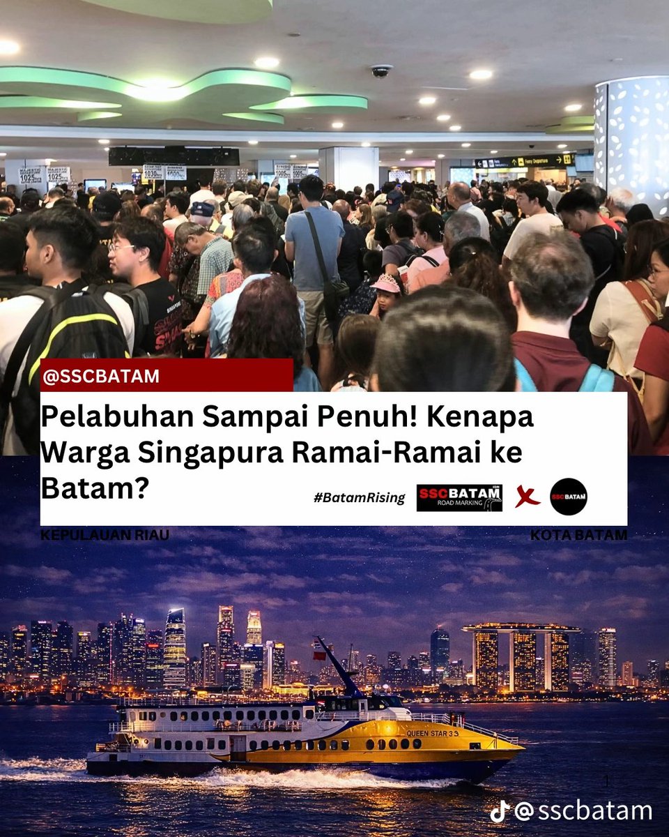 sharpandshark's tweet photo. Ketika Dolar Singapura Tak Lagi Perkasa Menahan Beban Hidup Penduduknya: Migrasi Belanja Warga Singapura ke Batam.

Batam sudah jadi tempat bagi penduduk Singapura misi berbeda yaitu bertahan hidup. ​Antrian mengular, ruang tunggu pelabuhan sesak, dan kapal-kapal feri penyeberangan beroperasi dengan kapasitas penuh. 

Gelombang besar warga Singapura kini berbondong-bondong menyeberang ke Pulau Batam, bukan lagi untuk sekadar berlibur, melainkan untuk berbelanja kebutuhan pokok sehari-hari.

​Tekanan Ekonomi di Negeri Singapura.‼️
Lonjakan biaya hidup yang ekstrem, meroketnya harga bahan bakar, serta inflasi yang tak terkendali membuat daya beli di dalam negeri mereka menyusut tajam. Uang 100 dolar Singapura yang dulunya terasa besar, kini di sana nyaris tak menyisa apa-apa setelah dipakai untuk beberapa barang belanjaan pokok saja.

​Kondisi inilah yang memaksa masyarakat kelas menengah ke bawah di Singapura memutar otak. Mereka harus mencari alternatif agar dapur mereka tetap bisa mengepul tanpa harus menguras seluruh tabungan.

​Batam: Penyelamat Isi Dompet‼️
​Hanya berjarak kurang dari satu jam perjalanan menggunakan feri, Pulau Batam hadir bak oase di tengah gurun bagi warga Singapura. 

Ditambah dengan nilai tukar Rupiah yang sedang melemah terhadap Dolar Singapura, daya beli mereka di Batam meningkat berkali-kali lipat.

​Pusat perbelanjaan, supermarket, hingga pasar-pasar tradisional di Batam kini dipenuhi oleh logat khas Singlish. Mereka memborong komoditas penting yang harganya sudah selangit di Singapura, seperti:

• ​Bahan makanan pokok (beras, minyak goreng, dan bumbu dapur).
• ​Kebutuhan rumah tangga bulanan (sabun, detergen, dan perlengkapan mandi).
• ​Obat-obatan dan kebutuhan perawatan pribadi.

​Dua Sisi Mata Uang bagi Batam‼️
​Fenomena shopping tourism berskala masif ini bak berkah dadakan bagi perekonomian Batam. Sektor ritel, UMKM, transportasi lokal, hingga perhotelan mengalami lonjakan pendapatan yang signifikan setelah sempat lesu dalam beberapa tahun terakhir. 

Batam mendadak menjelma menjadi "Surganya Belanja ASEAN".
​Namun, di sisi lain, fenomena ini mulai menimbulkan kekhawatiran tersendiri. 

Daya beli warga Singapura yang sangat kuat dikhawatirkan dapat memicu persaingan harga di pasar lokal, yang lambat laun bisa berdampak pada kenaikan harga barang bagi penduduk asli Batam sendiri.

​Satu hal yang pasti, penuh dan ramainya di pelabuhan Batam saat ini menjadi bukti nyata atas pergeseran dinamika ekonomi global: bahwa bahkan warga dari salah satu negara terkaya di dunia pun, kini harus menyeberang lautan demi memenuhi kebutuhan harian mereka yang kian mencekik.