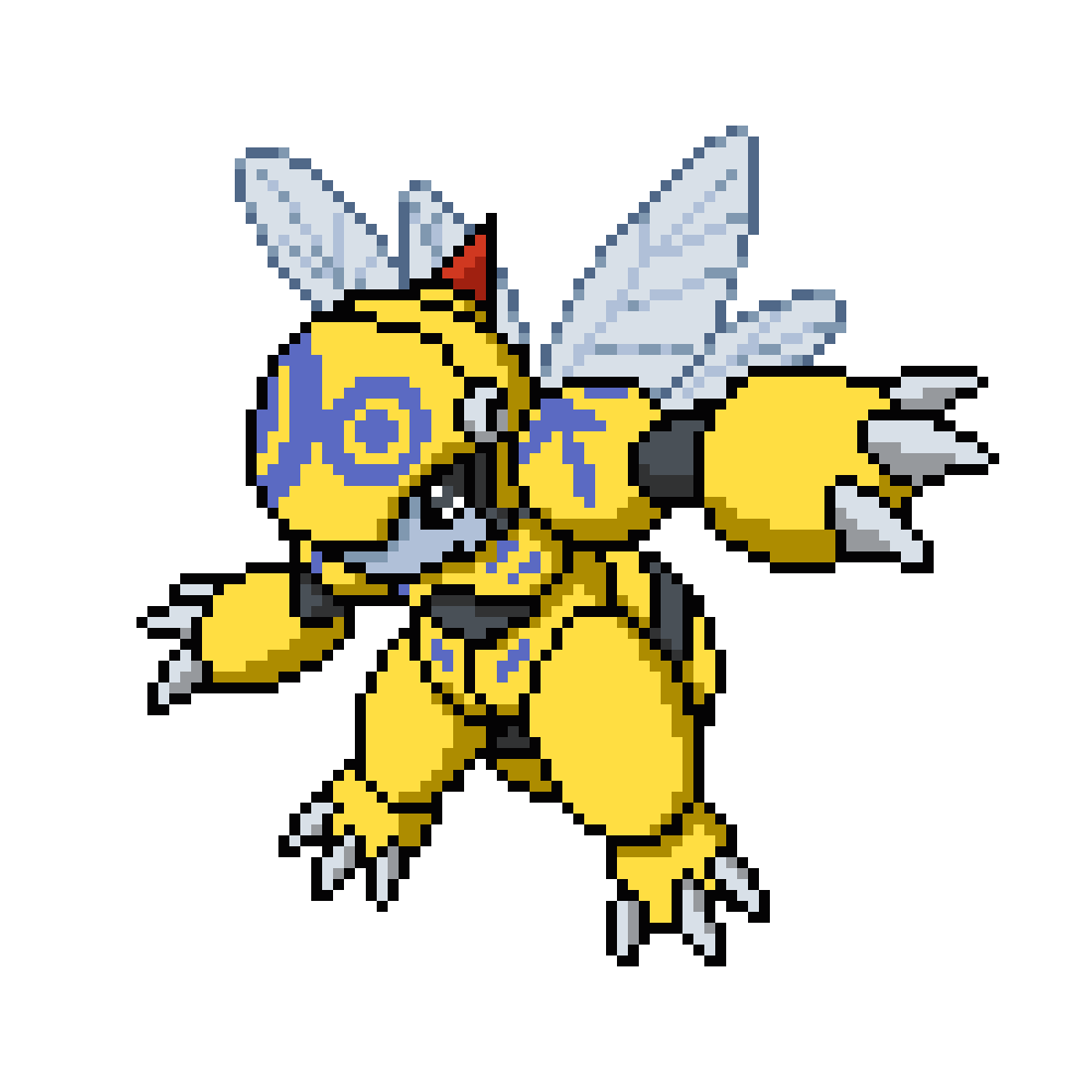NOROCI2's tweet photo. I made Honeybeemon sprites for Pokemon fan games.
#sprites #pixelart #digimon #digimonsprites #digimonsprite #digimonadventure02 #pokemonsprites #honeybeemon #veemon https://t.co/GQcYSaqIlW