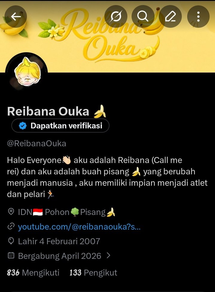 ReibanaOuka's tweet photo. finally 100 subscriber youtube and 133 followers x , terimakasih yang sudah mau menemani sejauh ini , makasih juga semuanya yang sudah mau berteman dengan aku , pokoknya kalian memang terbaik✨✨ , LOVE YOU ALL 🫶🏻❤️💛 https://t.co/M5TJg32GfR