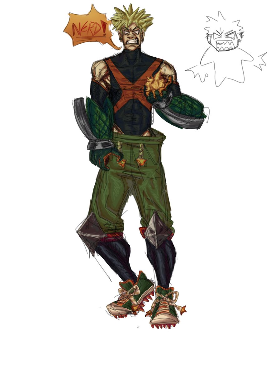 hunterzinnho's tweet photo. Tentei desenhar o bakugou de cabeça, mas taquei o fodase no meio do processo. Saiu essa coisa ae kskskss https://t.co/osGVtwtIID