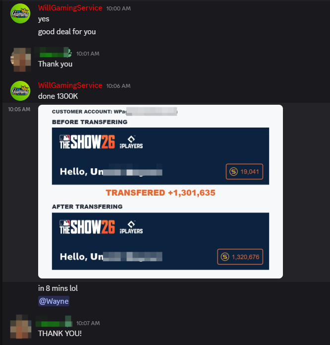 Willgamesplug's tweet photo. Amazing lightening delivery !
2 mil stubs in 12 mins
1.3 mil stubs in 8 mins
Open spots for instant delivery STUBS !
Tap in asap
Buy at  https://t.co/pjo0a21kWz
Discord: https://t.co/fdhtz3kBMJ
#mlbts26 #mlbtheshow26 https://t.co/qMaoxtuGh5