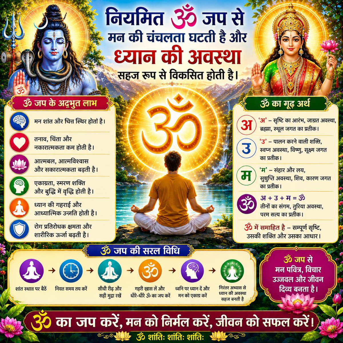 AmdAshram's tweet photo. Sant Shri Asharamji Bapu has shared many secrets of Sanatan Dharma that enable holistic development of entire humanity. One among them is #MantraShakti which is now accepted by modern science as an effective tool to heal diseases &amp; promote physical &amp; mental well-being. https://t.co/U9wRcFYTuP