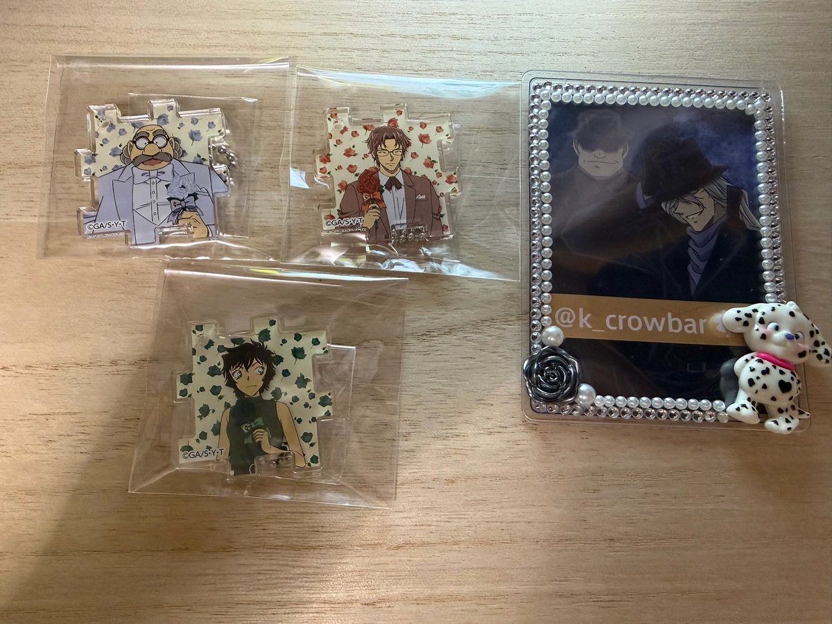k_crowbar's tweet photo. 【交換】名探偵コナン展 アクリルパズル

譲）阿笠博士・沖矢昴・世良真純

求）松田・萩原・安室・ベルモット

検索からでもお気軽にお声掛けください！ https://t.co/xiNUY7Dftf