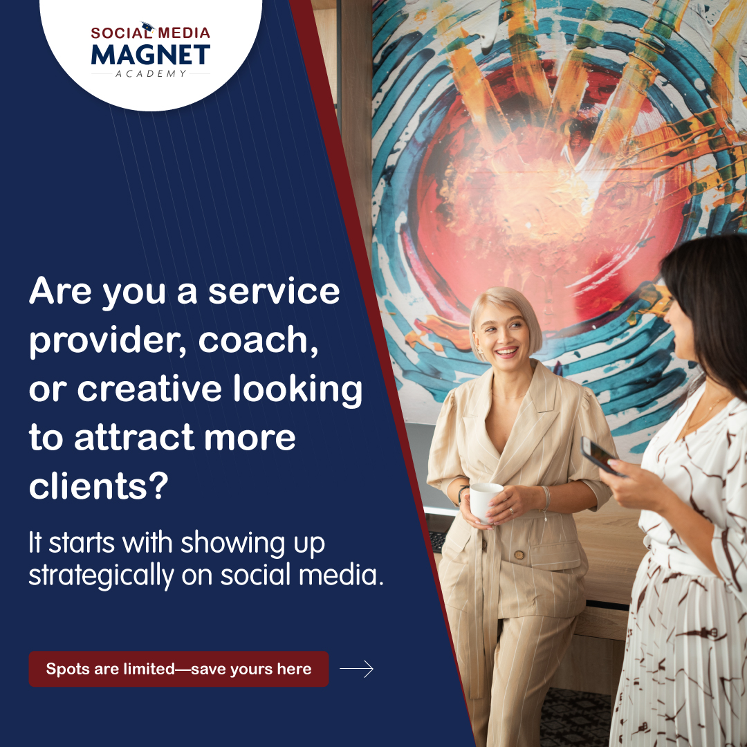 WebMediaU's tweet photo. ✅ Are you a service provider, coach, or creative looking to attract more clients?

💥 Spots are limited—save yours here → https://t.co/UH4KVwoaqQ 

#ClientAttraction #MarketingStrategy #WomenInBiz #SocialMediaGrowth https://t.co/D7HQJeIyZ7
