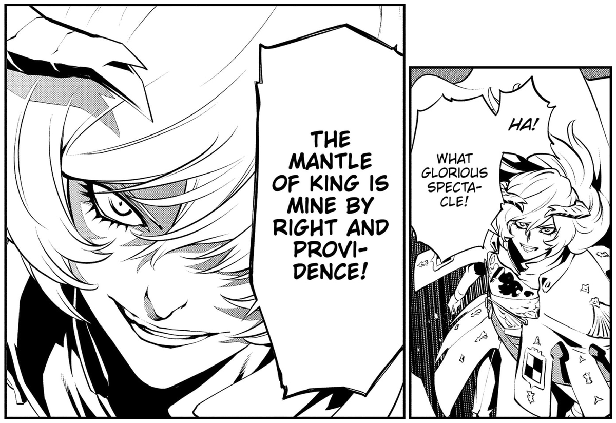 DailyCharadrius's tweet photo. (OFFICIAL MANGA PANEL)
Metaphor: ReFantazio Manga, Chapter 2 - Illustration by Yoichi Amano https://t.co/ZetMq7kofH