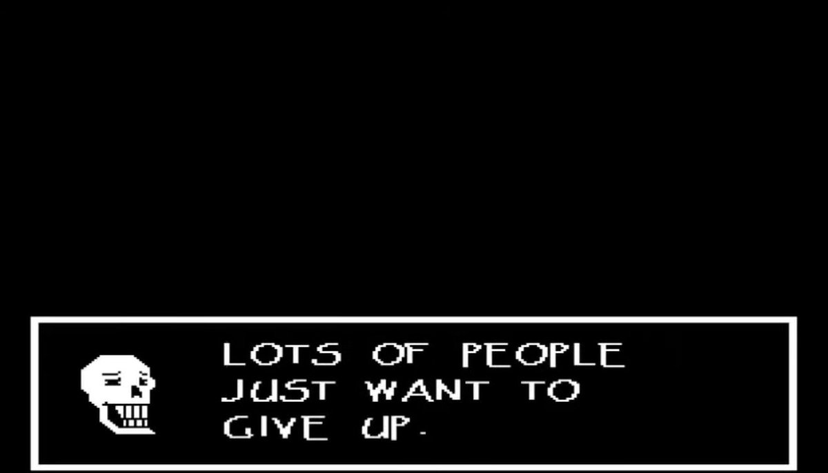 Tylerr_Creative's tweet photo. @BiscuitCoreVA @mochii_draws I viewed the King Pap ending as he's meant to keep everyone's hopes up to ensure they'll get out after you systematically ruin their lives. I think Sans saying flat out all of the people Papyrus cares about are dead would literally ruin his role in giving hope to monsters. https://t.co/yo3LN114L4