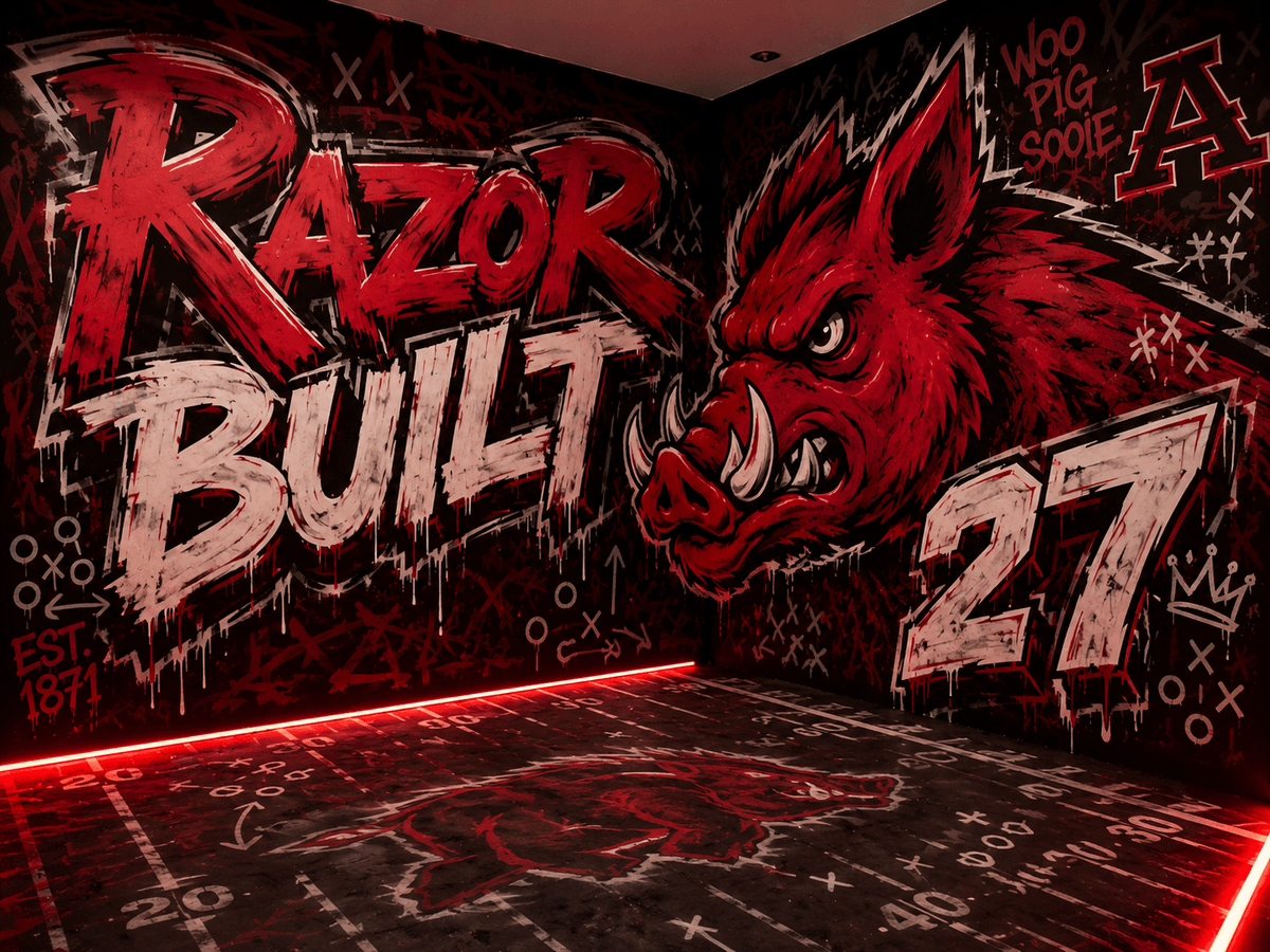 CallTheHogs's tweet photo. Big recruiting weekend in Fayetteville for Coach Silverfield. Arkansas is hosting about 20 official visitors to open a four-week visit stretch, with commits Jeremiah Dent, Odaefe Oruru and Henry Frazier joined by key targets Asa Barnes and Lawrence Britt. #WPS #ArkansasFootball #RazorBuilt27