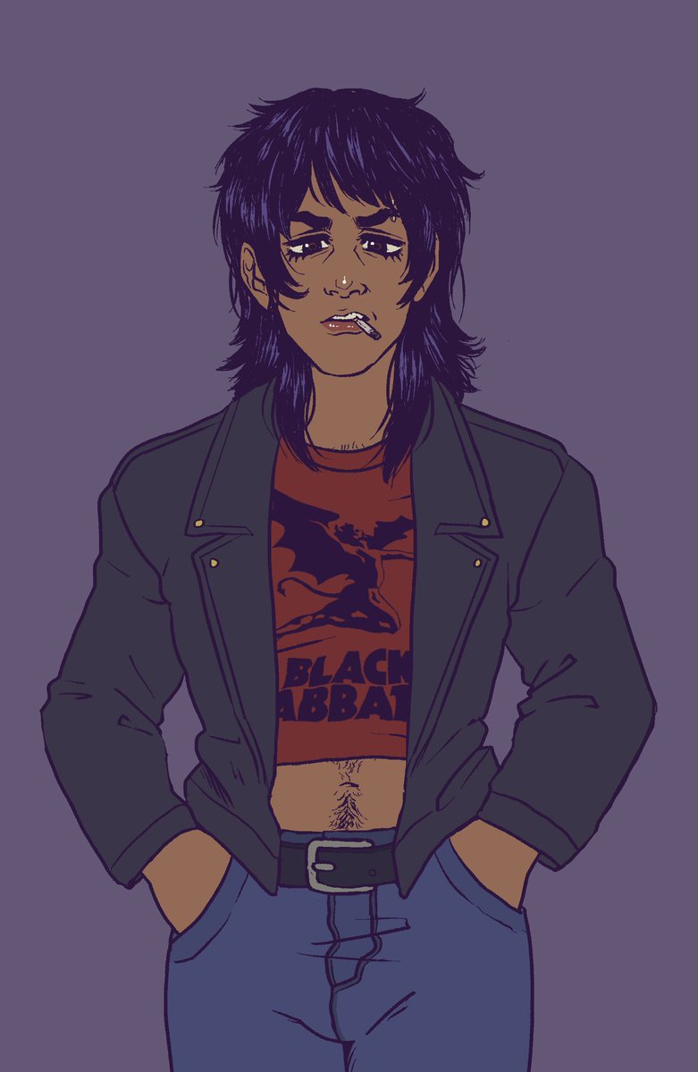 cgspART's tweet photo. Also some Sim au’s

High School au (80’s era) hes a metalhead and more masc presenting

Band au Sim where they have a baby with their bandmate Thal :P https://t.co/0rsOiL2MV5