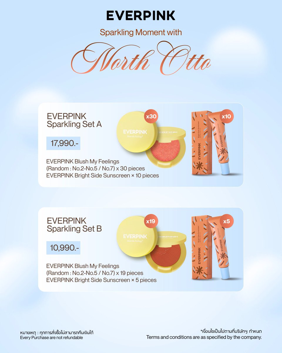 everpink_th's tweet photo. Update!! Available Now 🩷 

ก๊อกๆๆ ใครที่อยากมาทำกิจกรรม Workshop สนุกๆกับน้องนอร์ธอ๊อตโต้ ตอนนี้ยังมีที่นั่งว่างอยู่น้า หรือจะ VDO Call แบบฟินกับน้องๆก็ยังได้ 😘

EVERPINK Sparkling Moment with NorthOtto 💕

Set A : Available 8 Sets. 
https://t.co/Th8nd48fEZ

Set B - VDO Call : Available 9 Sets.  
https://t.co/bpoQ4bpLFq

สามารถสั่งซื้อได้ที่ Line official account: @everpinkcosmetics  

You can order via our Line official account: @everpinkcosmetics  

#EVEVRPINK 
#EVERPINKCOSMETICS 
#JaoNorth #ottoottoo 
#northotto #นอร์ทอ๊อตโต้