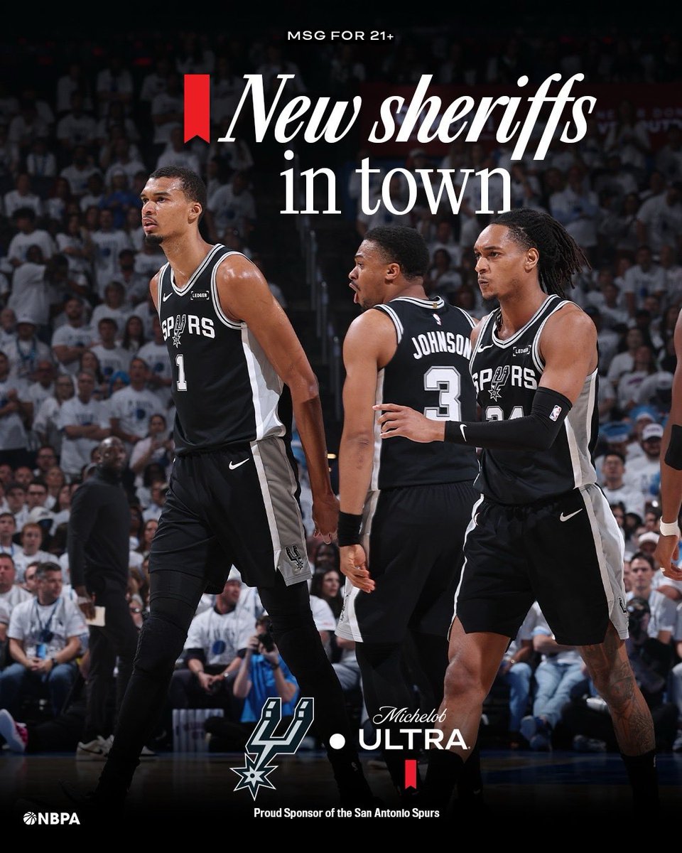 MichelobULTRA's tweet photo. The west runs through Texas. The @spurs are moving onto the NBA Finals. https://t.co/fxOysLQEG0