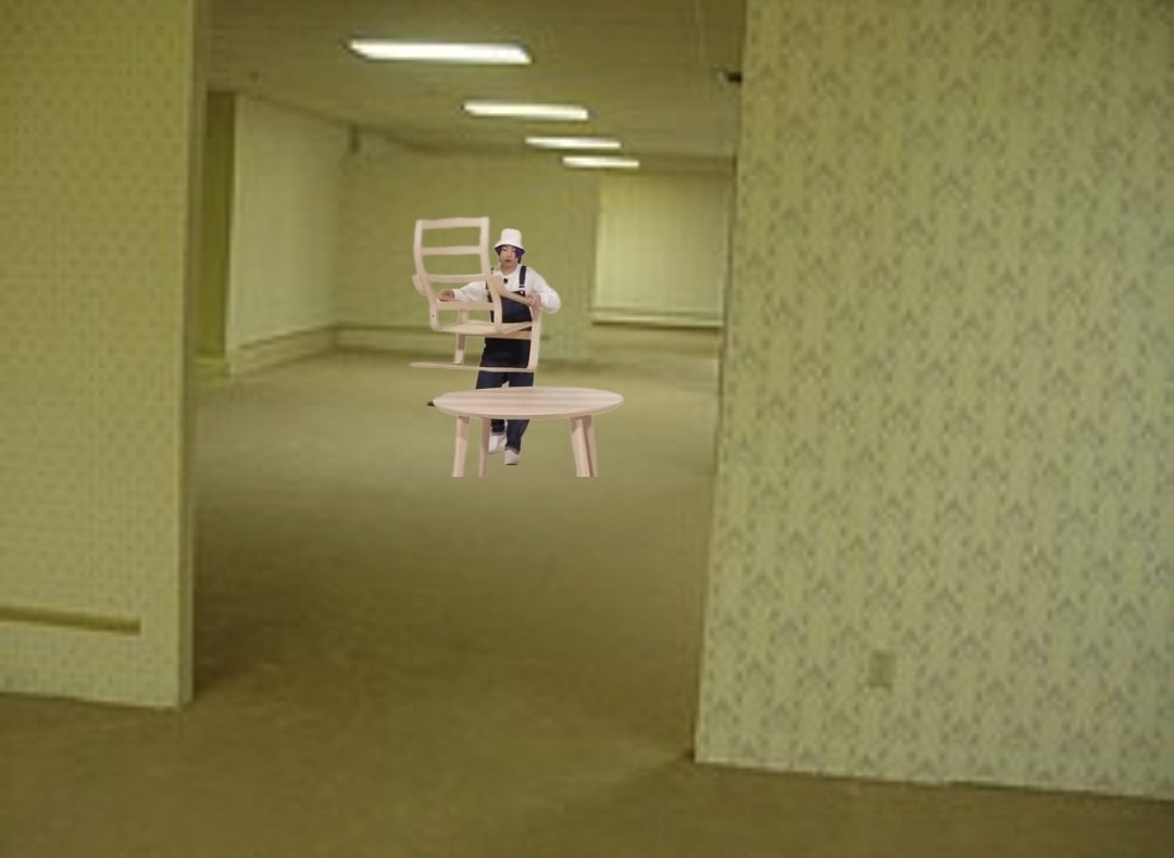 92kkyul's tweet photo. whos setting up camp in the backrooms wtff https://t.co/dor8RcktQ3