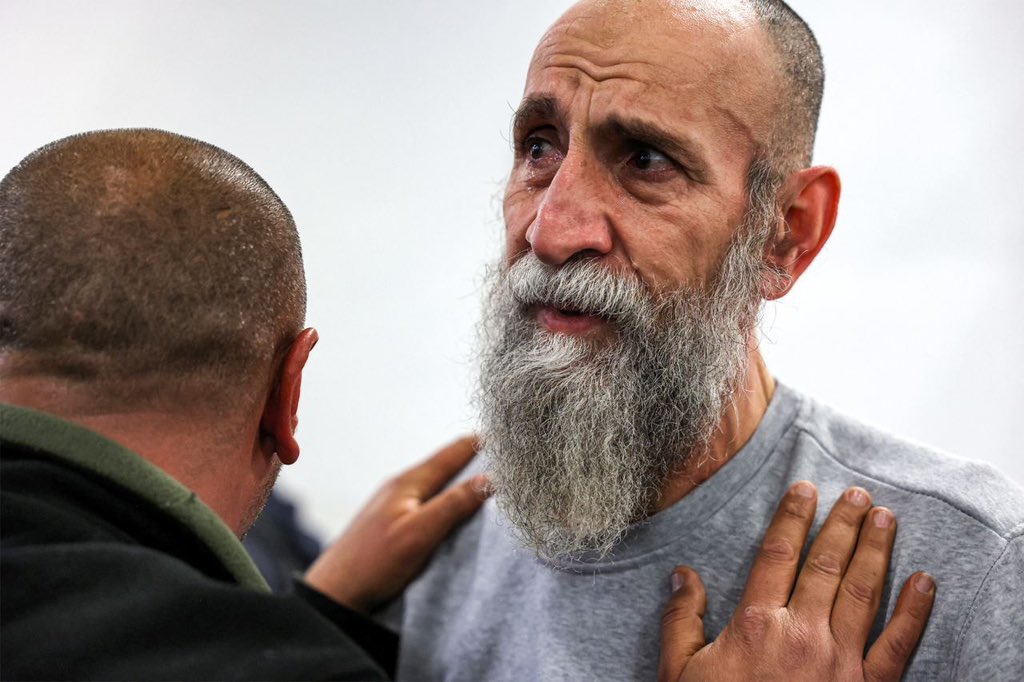 AbujomaaGaza's tweet photo. Palestinian hostages when they are freed from Israeli slaughterhouses.. https://t.co/FqMsTXAXrF