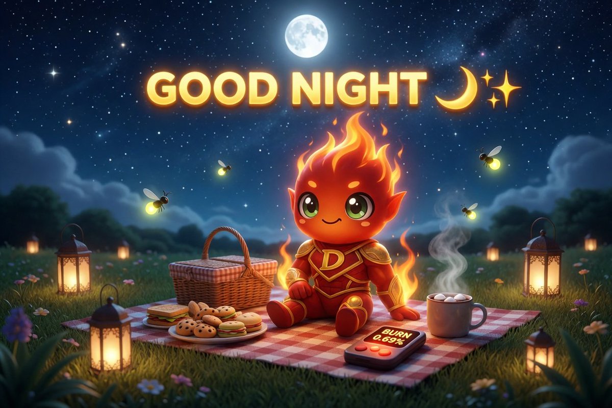 DashTokenMeme's tweet photo. GN DASH FAM 🌙🔥

Perfect night for a picnic 😁⚡

Fresh air.
Starry sky.
Burn button still glowing 🔥

Relax and enjoy the moment fam 🚀

0.69% at a time. https://t.co/yd6KzAtUTM