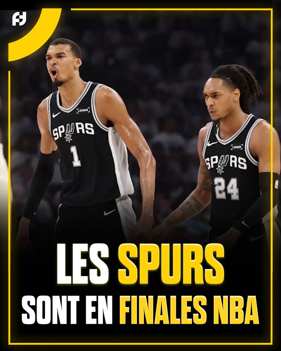 FirstTeam101's tweet photo. LES SPURS SONT EN FINALES NBA 🚨🚨🚨

San Antonio bat OKC dans ce Game 7 de très haut niveau et rejoint New York en Finales NBA !!!
Les cadres des Spurs ont assuré face aux 35 points de SGA et sortent le champion en titre 👏 https://t.co/iybHRs9nVe