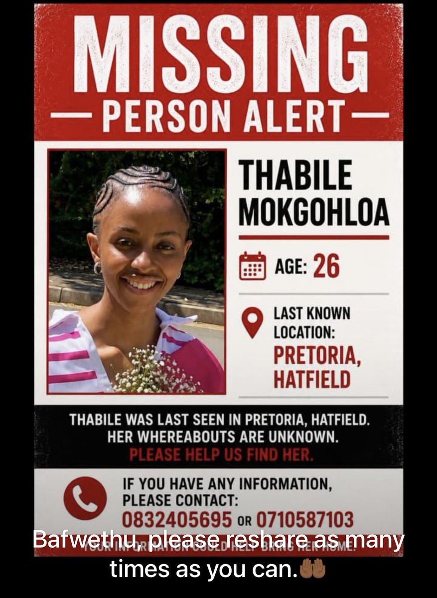 DrKoena_za's tweet photo. MISSING 
Please reshare until found. #KoenaVsDirtyCities https://t.co/MJsf1wxfbo