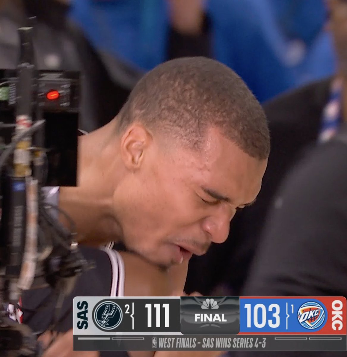 NBAMemes's tweet photo. Just pure emotions from Wemby.

No corny shenanigans. https://t.co/afB7G5yjHK