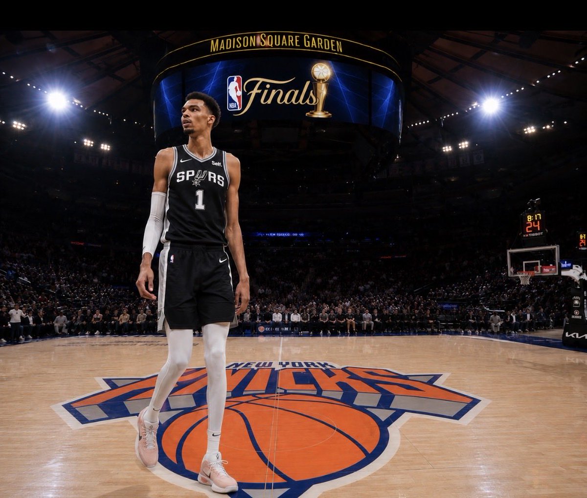 GBpickem's tweet photo. Must see TV 

Wemby in the Garden for his first finals 

#Spurs https://t.co/oGTYSEbPCu