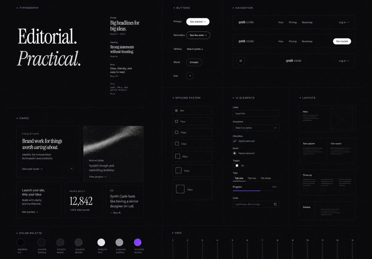 synthcodebase's tweet photo. SynthCode is building websites that feel designed, not generated.

Clean typography.
Real layouts.
Hosted pages.
Token-gated access instead of another monthly subscription.

The product is simple:

Type what you need, ship the page, and use it live. https://t.co/htB0Y6cAqI