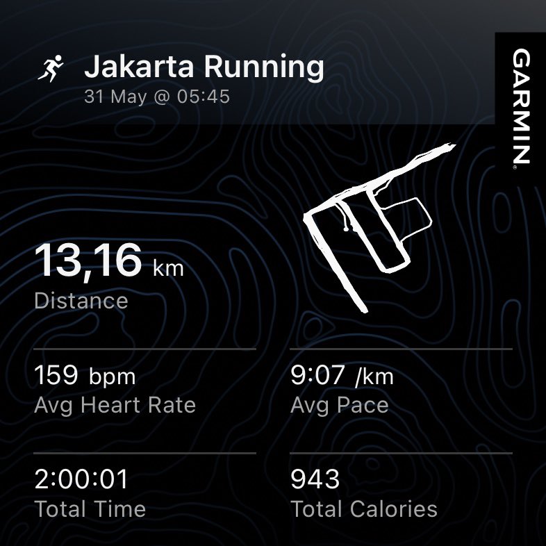 dottoere's tweet photo. May 31st — 完了 🏁

Last day of the month ditutup dengan LR 2 jam easy (harusnya) tapi HRnya avg Z3 🫩

8 week streak with 23 activities out of 31 days! 😆

See you next month 🌷 https://t.co/aNd4ihgRwk