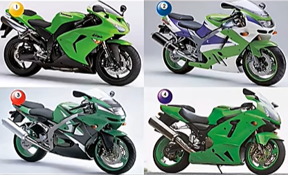 10秒クイズです！次の4つのバイクのうち、KAWASAKI NINJA ZX-12Rは