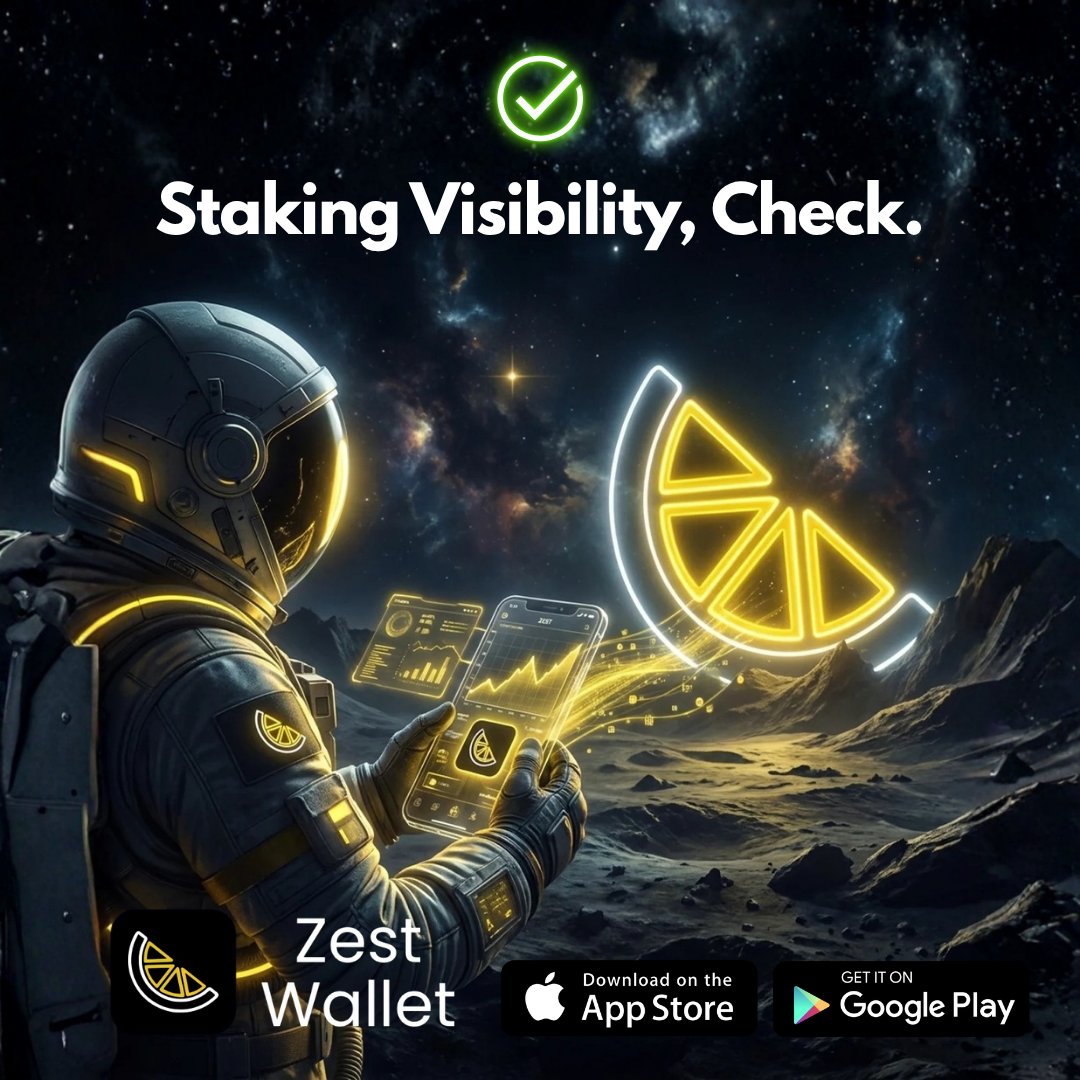 PoweredByLemon's tweet photo. ZEST Wallet now shows your staking balances directly inside token details.
No extra steps required.
Now you can easily see:
📊 What you’ve staked
💠 What assets are working
📈 Your participation in the ecosystem
Simple visibility. Clear insight. https://t.co/f6FD94wt6Y