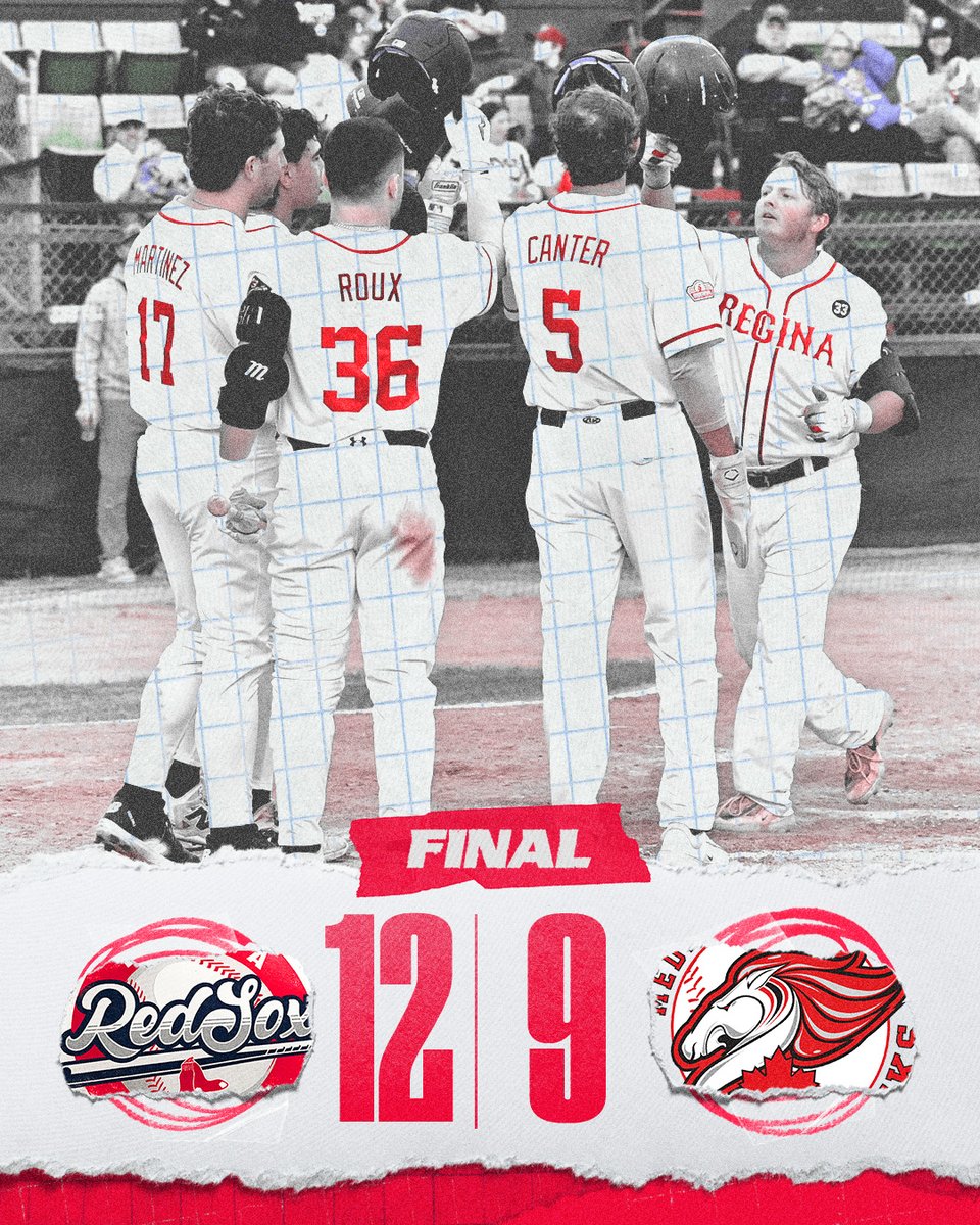 ReginaRedSox's tweet photo. FINAL - REGINA RED SOX WIN! 🎊
Back at it tomorrow 2 PM at the Currie Field. ⚾️

#ReginaRedSox | #RoadToRepeat https://t.co/QhzjiFVo9T