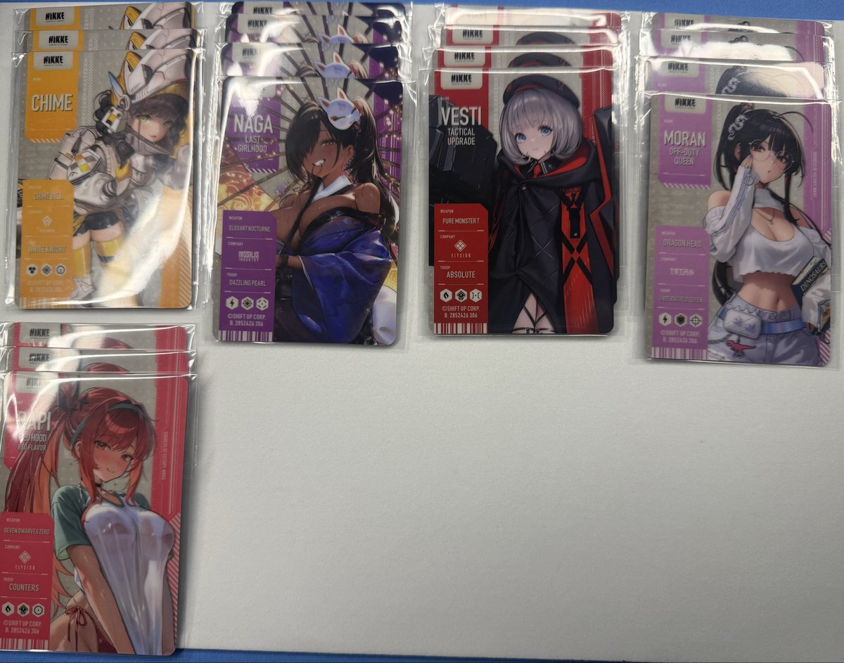 tmp_nikke's tweet photo. 【交換・譲渡】NIKKE メタリックパスコレクション Ver.4 ニケ

譲：画像1~3
求：画像4(ナユタ>マナ) or 定価110円+送料
画像1の青枠内はナユタとの交換のみ
交換>>譲渡

郵送のみ(クリックポスト)
検索からお気軽にお声掛けください

譲渡は1種類全てのお買い上げのみ
お支払はPayPay前払のみ https://t.co/vkhWvuFTYm