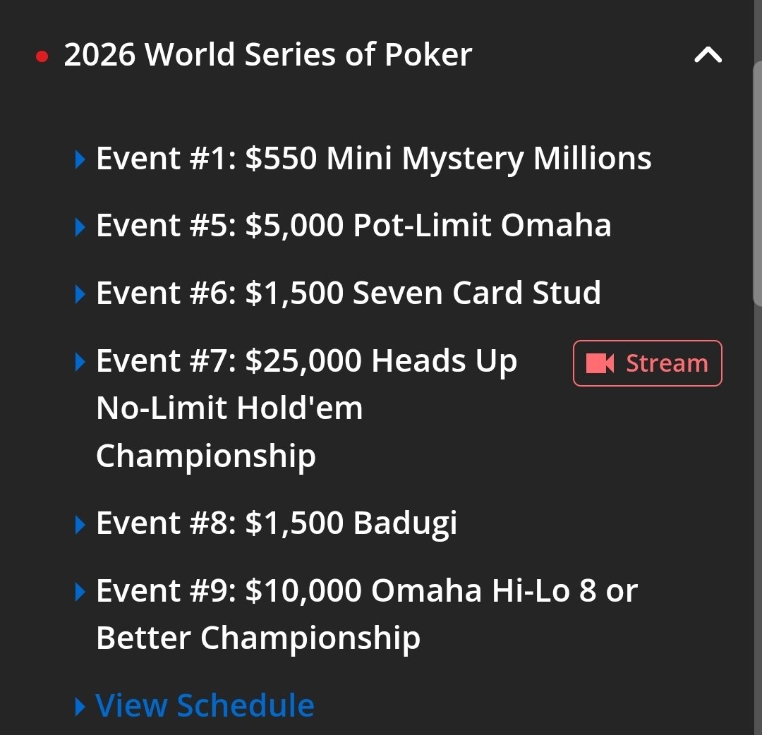 El_Brian's tweet photo. PLEASE @WSOP #WSOP
So many great events.. and the only stream is 2 people playing NLH... again... https://t.co/8QIThfU5BS