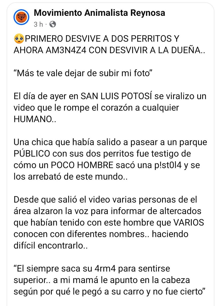 LicAnimalista's tweet photo. Atención @FiscaliaSLP urge se pongan a trabajar y se detenga a este criminal. https://t.co/7blPv0OWSg