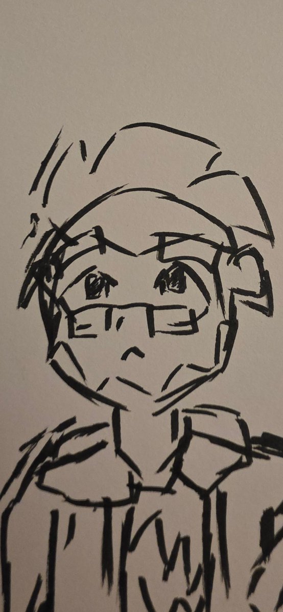 wayneisboss's tweet photo. Ya boy is trying to practice drawing again 

I love practicing with ink cause it forces me to embrace choppy, sloppy and rigid lines and figure out how to turn them into an image. 

It's a visual mess but it's the closest thing to a style I've got https://t.co/IjSvWjpgfF