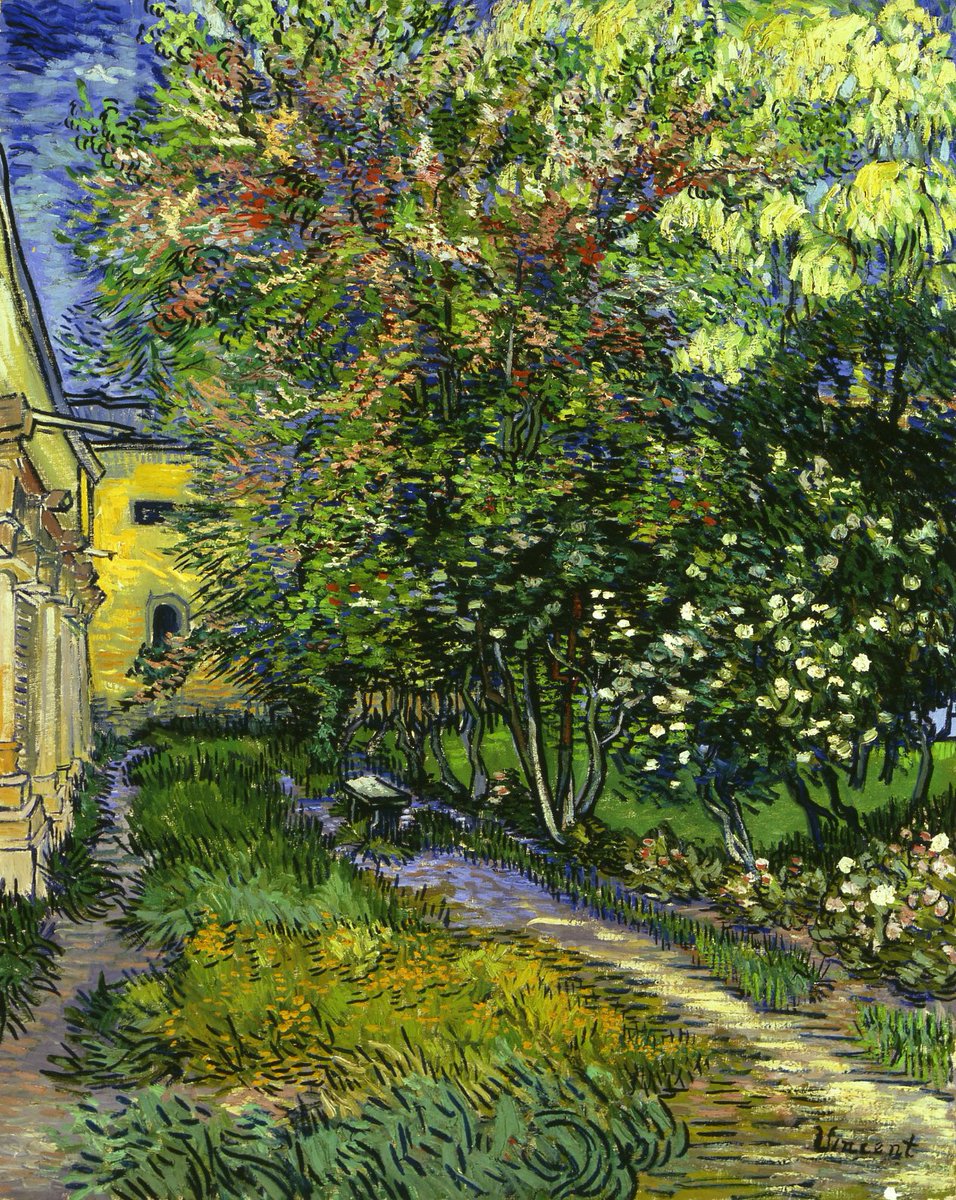 VanGoghTheLife's tweet photo. #VanGogh of the Day: The Garden of the Asylum at Saint-Rémy, May 1889. Oil on canvas, 95.0 x 75.5 cm. Kröller-Müller Museum, Otterlo. @krollermuller https://t.co/xHEf9uAR7l