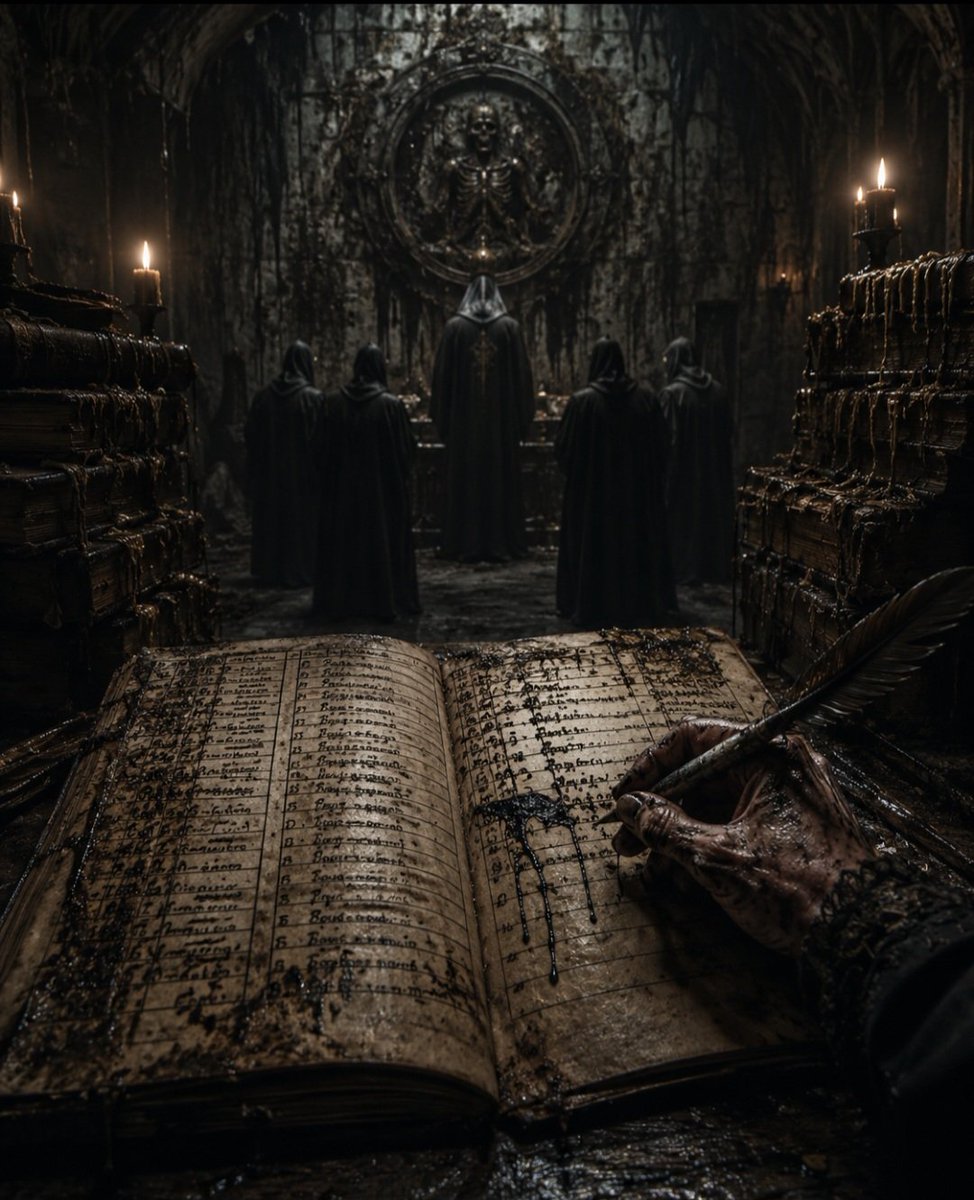 ArtiTweets's tweet photo. beneath the chapel, the foul ministry kept its ledgers.

each name was inked in putrid nostalgia.

beside mine was tomorrow's date.
#MyDarkScribbles🖊
#GrimScribe
#WeirdMicro
#vsshorror https://t.co/tAW3SpG6HM
