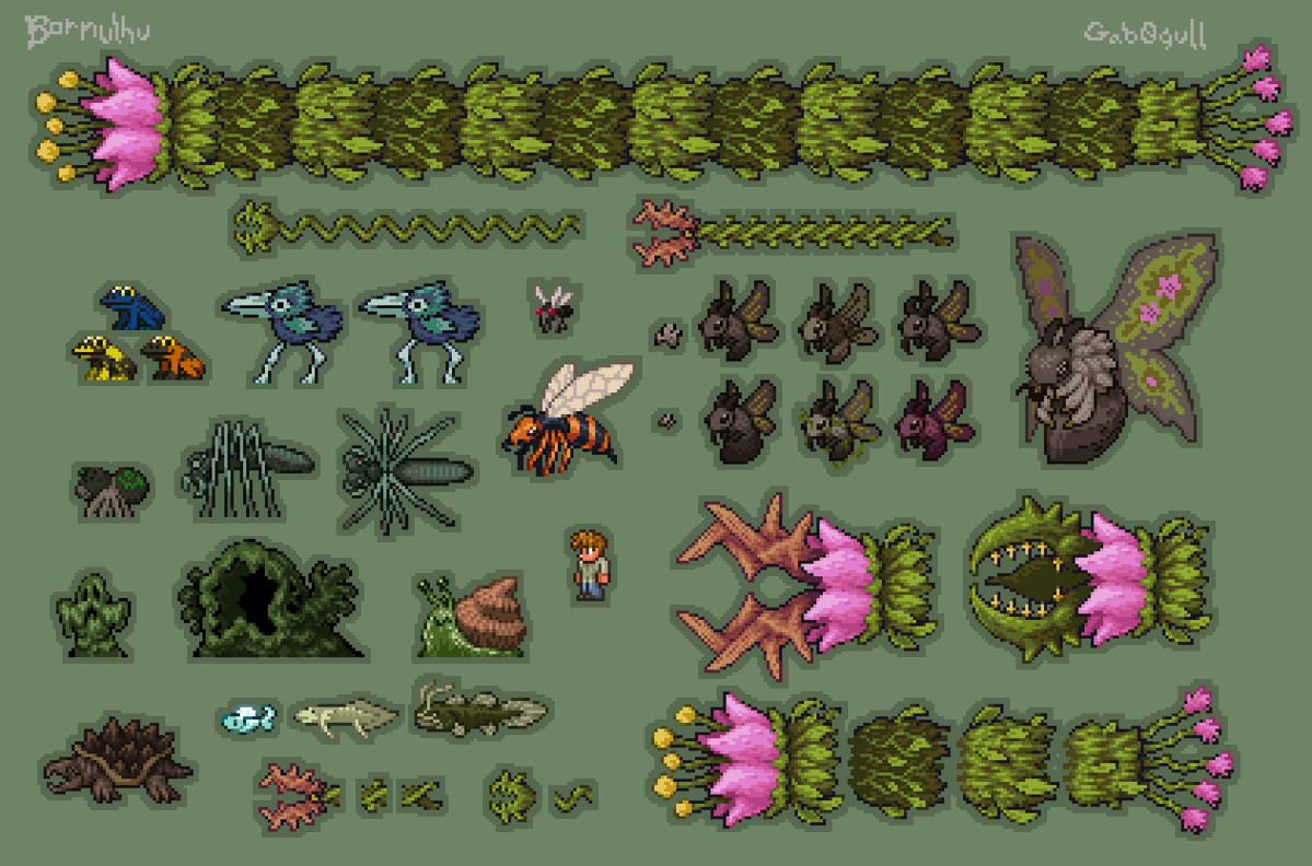 Gab0Gull's tweet photo. Estaba bonito así que le hice su pixel art para que se vea como los sprites del terraria https://t.co/d9lkXCo23d