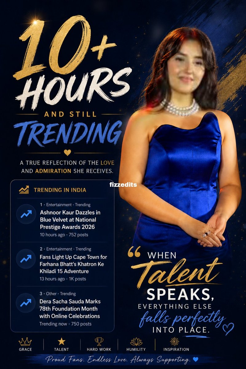 FizaNigam's tweet photo. 10+Hr and still trending 
When talent speaks everything else falls perfectly into place 🧿💙 @ashnoorkaur03 @avneetkaur1979 

#AshnoorKaur #Ashnoorians #Abhinoor https://t.co/zG5o3eszPm
