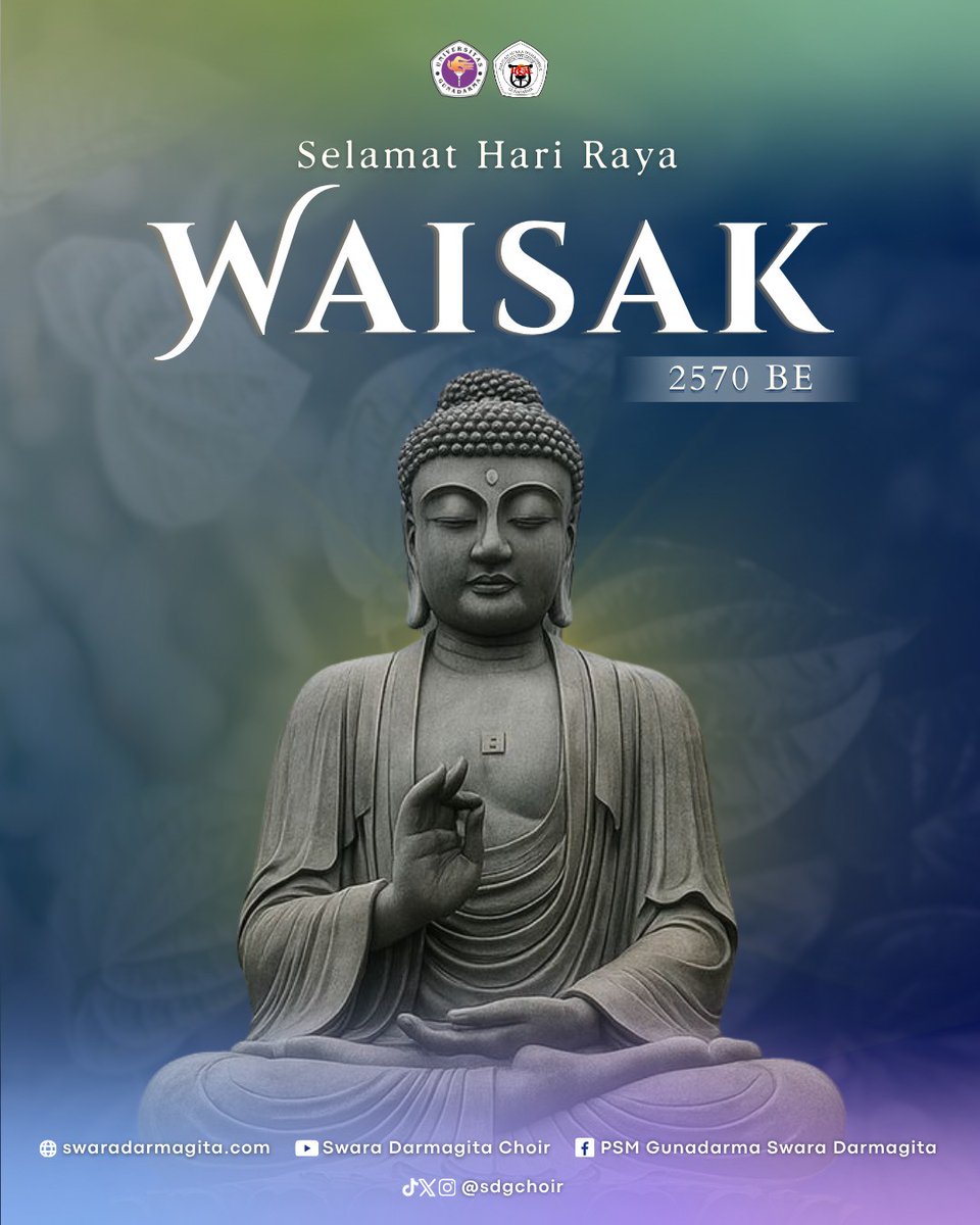 sdgchoir's tweet photo. [Minggu, 31 Mei 2026]

Selamat Hari Raya Waisak, semoga cahaya suci Waisak membawa damai bagi semua 😇

#universitasgunadarma
#waisak2026
#sdgchoir https://t.co/WJUbAzRPD6