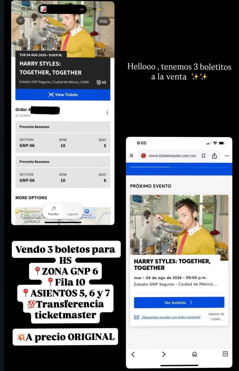 only_sheeran's tweet photo. Holiii 

Vendo 3 boletos zona GNP para Harry Styles en CDMX a precio ORIGINAL.

Fecha 04 agosto
📍Zona GNP 6
📍Fila 10
📍Asientos 5, 6 y 7

Transferencia segura ticketmaster ✌🏼

#harrystyles
#harrystylesmexico https://t.co/unNBMRKq7h
