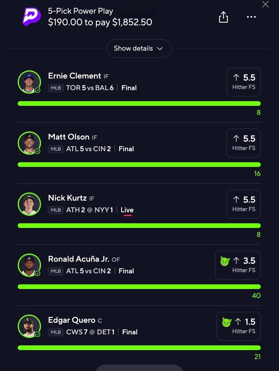 AgentOwen0's tweet photo. 💚 $150 TO ONE PERSON WHO SHOWS LOVE ⬇️

ANOTHER NIGHT.
ANOTHER CASH. 💰

✅ 5 LEG MLB CASHER
✅ $1,800 PROFIT

IF YOU CASHED TONIGHT, SEND SLIPS 👇

❤️ LIKE + 🔄 REPOST

CHECK COMMENTS 👀🎁 https://t.co/mWA44lcNYQ