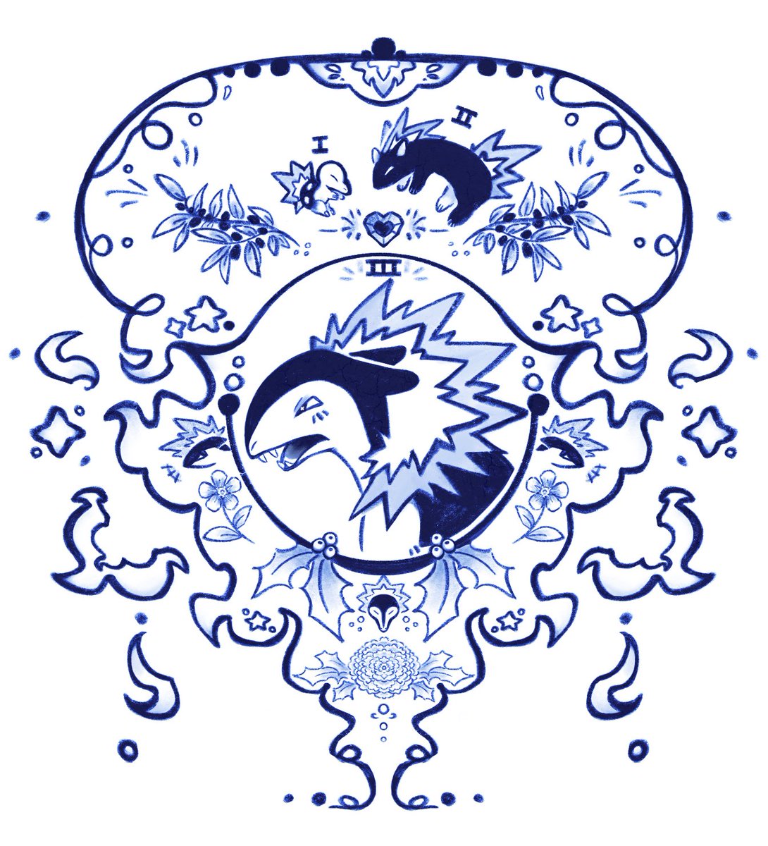 TheKrangleGuy's tweet photo. Porcelain inspired Cyndaquil, quilava and typlosion art #pokemon https://t.co/ei67j9kxEf