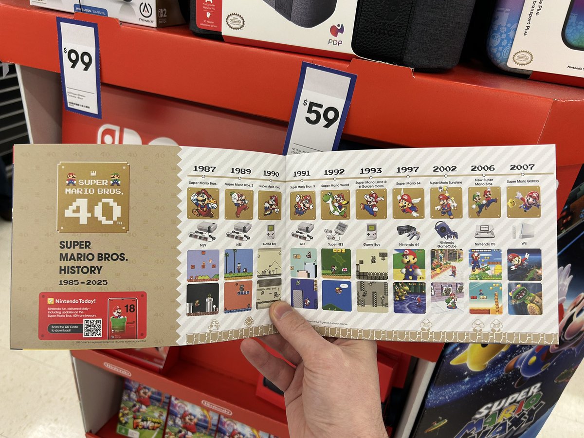 Kaeserdc's tweet photo. This free Super Mario Bros 40th promotional brochure at Big W is quite nice https://t.co/6aryvlvAor