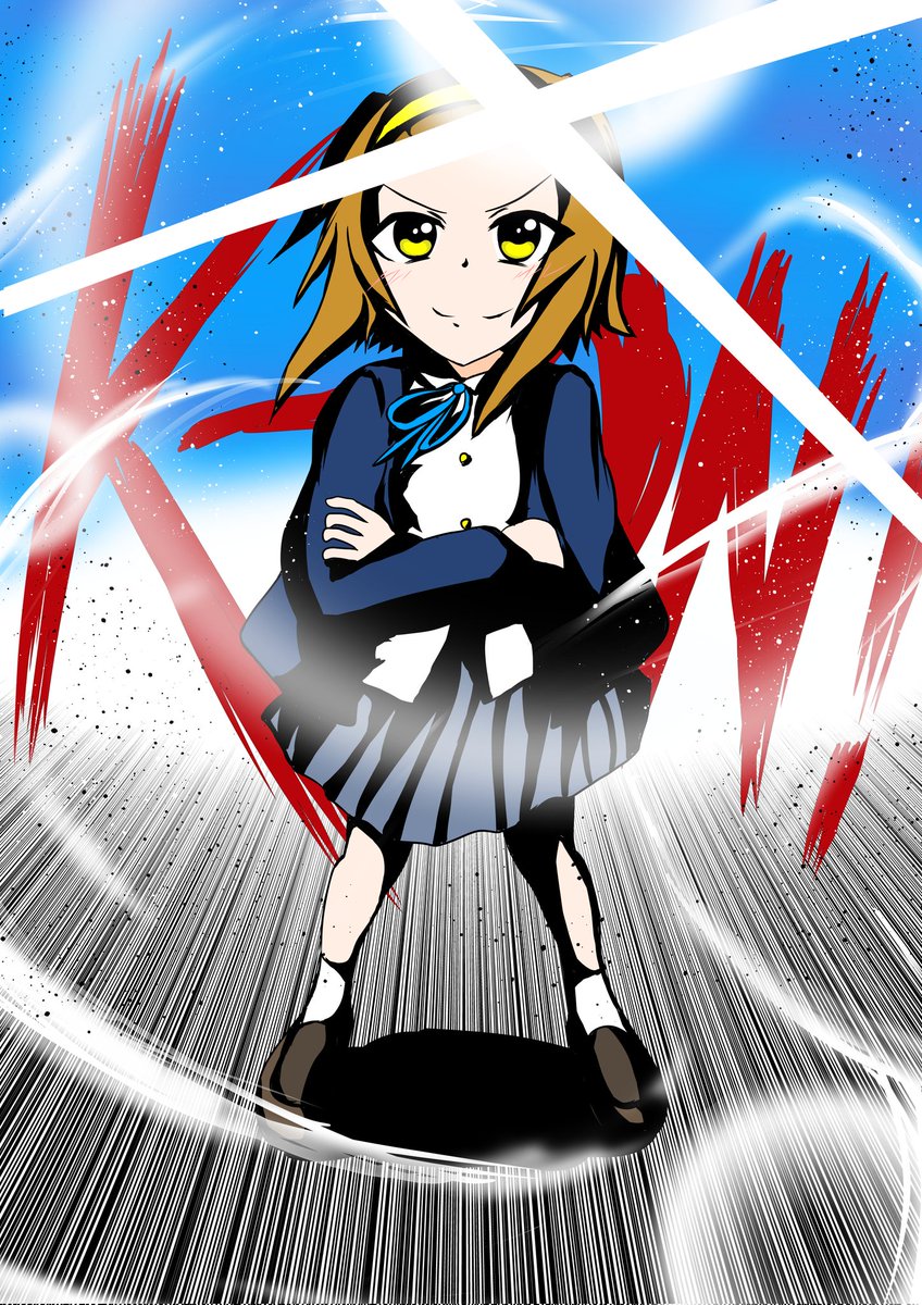 kakiageG's tweet photo. 『Girly Storm!!』
りっちゃんをグレンラガンのアイキャッチ風の塗りで描いてみました。
#けいおん！ https://t.co/lYsJ3sxEeR