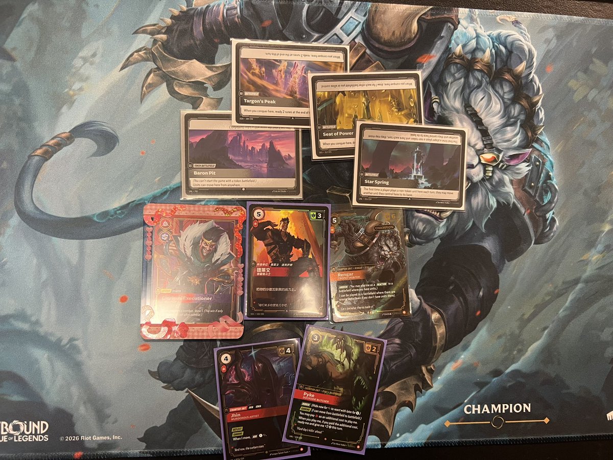 GetKype's tweet photo. Undefeated at a Riftbound skirmish with Midrange Draven

R1: mid yi 2-0
R2: vex 2-0
R3: mid yi 2-1 
R4: hook leblanc 2-0
R5: Azir 2-0

Top 8  - xp yi 2-1 (misplayed my loss)
Top 4 - vex 2-0
Finals - mid yi (split homie)

I wish I made it into Vancouver regionals lol
#Riftbound https://t.co/DjCeG9htjV