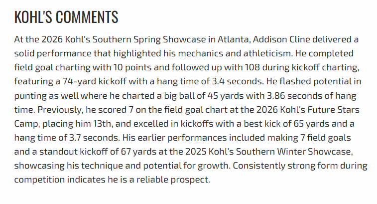 Addison Cline 4.5⭐️ kicker tweet media