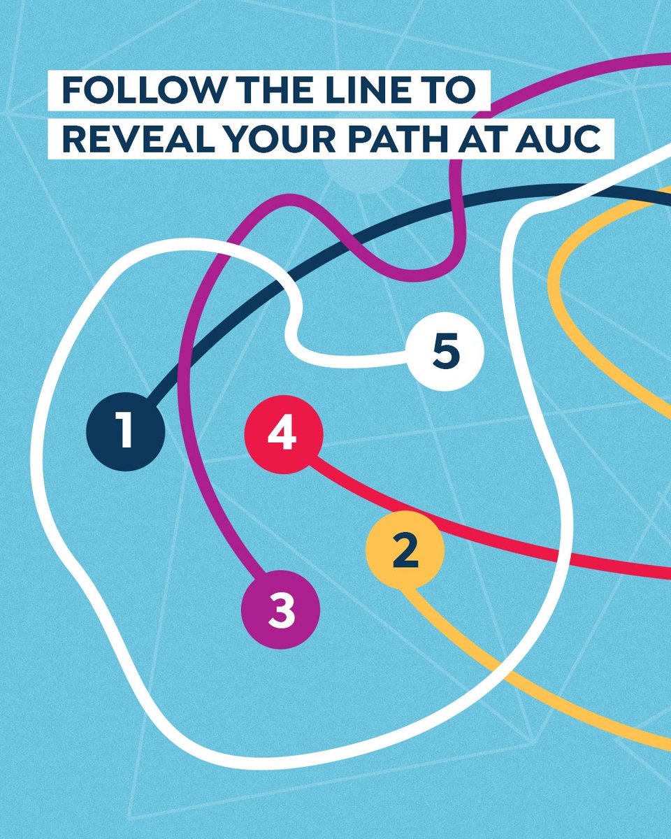 AUC's tweet photo. Your journey at AUC isn't a straight line, it’s an adventure. 

From the high-tech labs of SSE to the creative stages of the Center for the Arts, there is a path designed specifically for your ambition.

Which path did the line lead you to? https://t.co/qYT2gskTUX