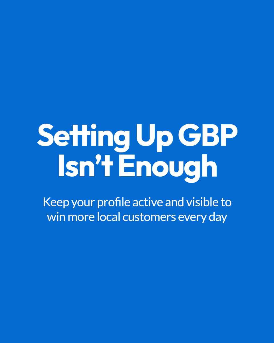gbpmanager's tweet photo. A complete GBP setup is just the start. Ongoing management drives local visibility, keeps your profile active, and helps you win more customers. #localmarketing #leadgeneration #googlemaps #googlebusinessprofile #business #reputation https://t.co/uw9nt0ms9G