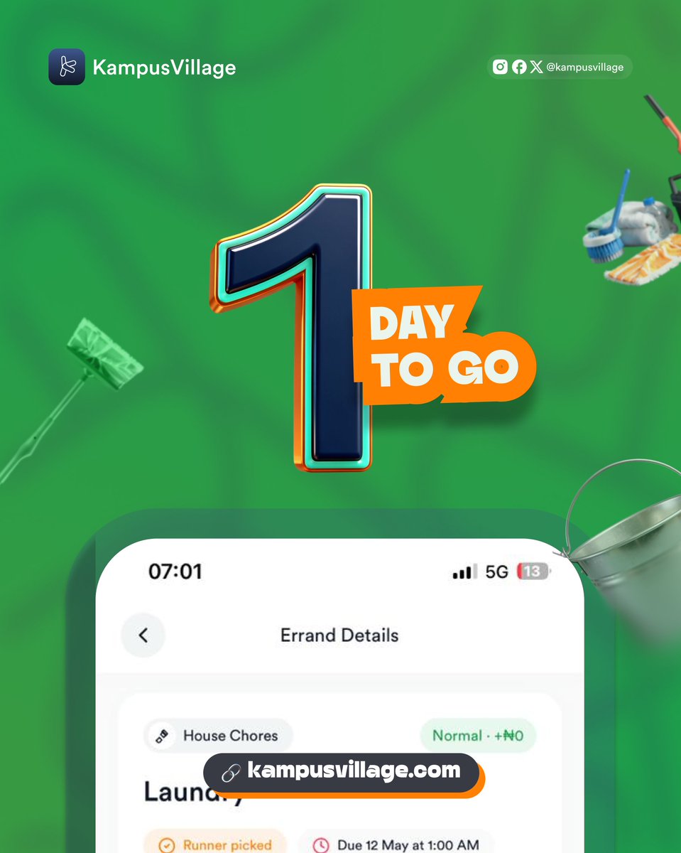 KampusVillage's tweet photo. Refer 10 friends. Earn ₦10,000. No stress.

With KampusVillage, every successful referral puts ₦1,000 straight into your wallet.

And that's not all:

🔒 Escrow-protected transactions 
💬 In-app chat for buyers and sellers 
🏃 Earn money daily as a campus runner https://t.co/XhHmBxYuru
